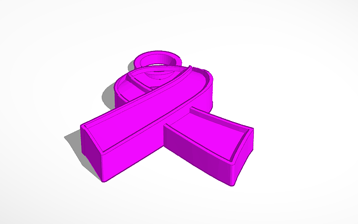 3D design Cancer Ribbon key chain 2.0 - Tinkercad