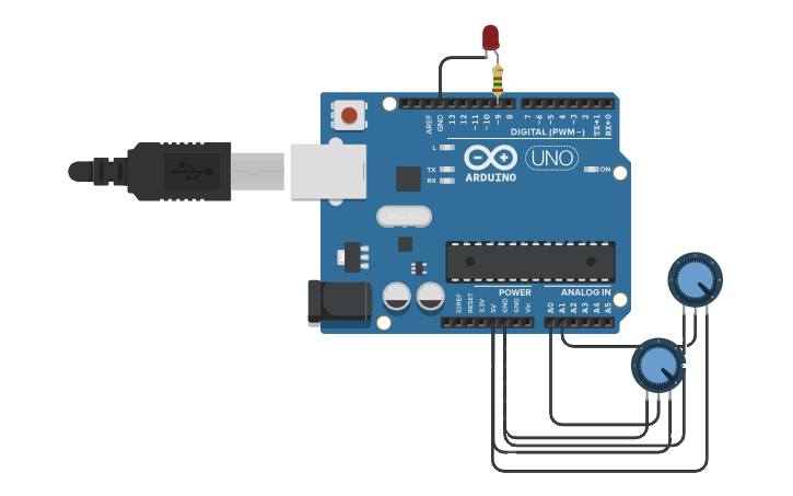 Circuit design Controle de Led - Tinkercad