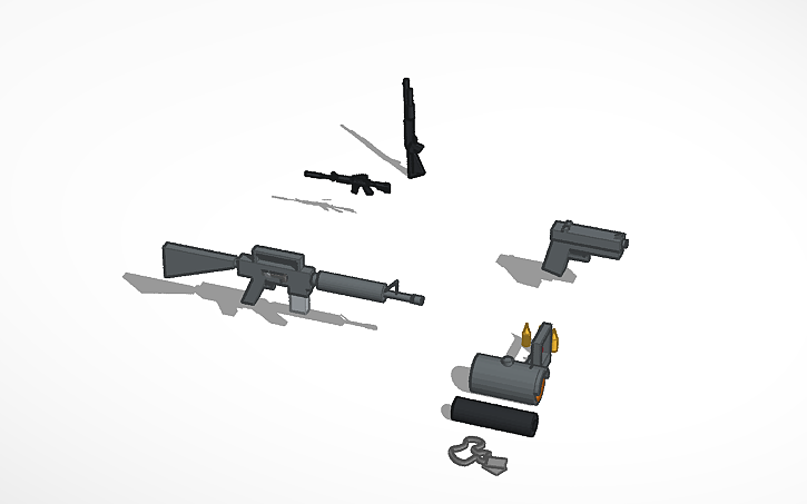 3D design M16 (With modifications) - Tinkercad