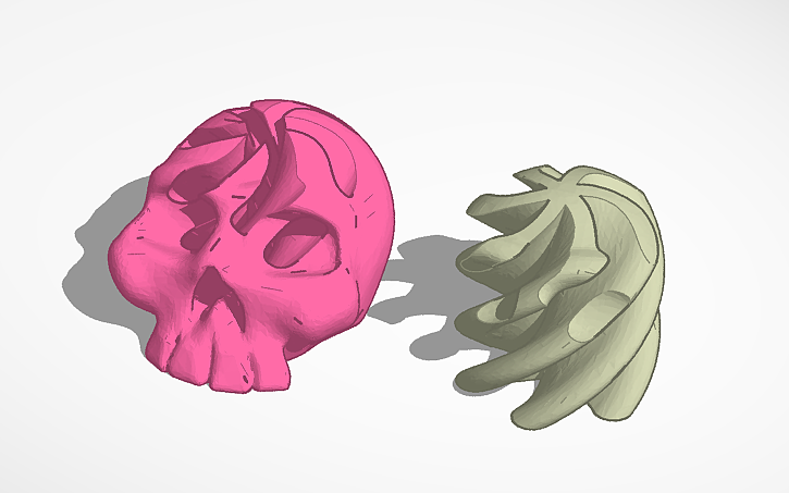3D design Skull Twirl Fidget - Tinkercad