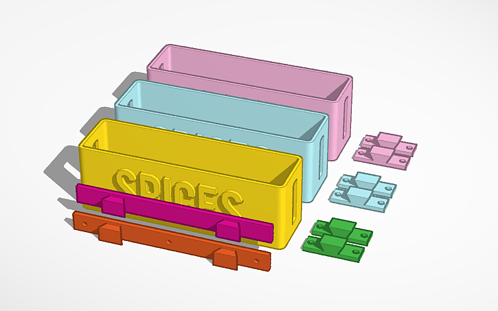 3 Tier Rack 3d Chart 3D design 3 Tier spice rack With Wall Brackets - Tinkercad