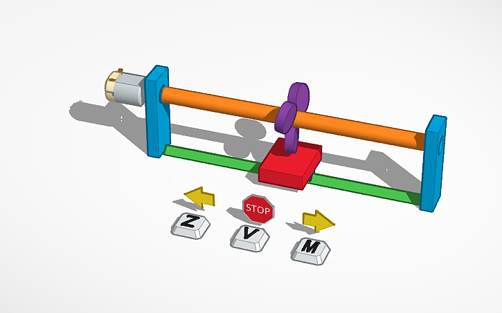 3D design Threadless Linear Motion SIM LAB - Tinkercad