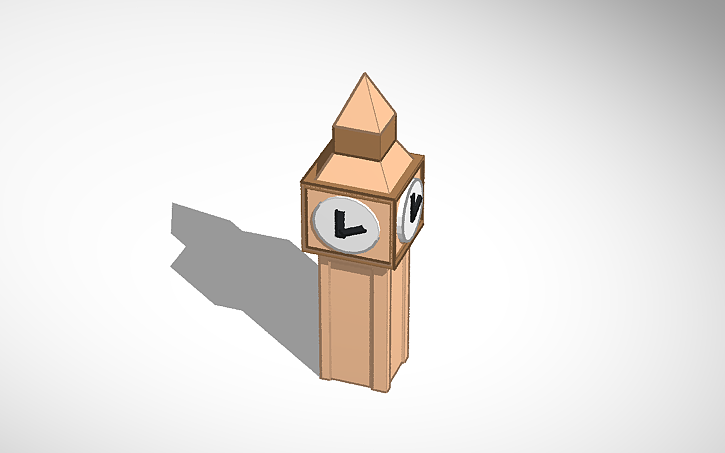 3D design clock tower - Tinkercad