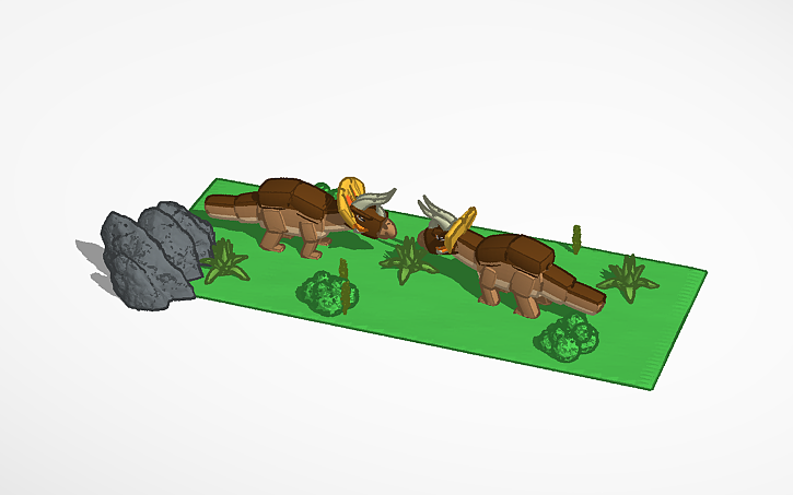 3D design blocky triceratops horridus - Tinkercad