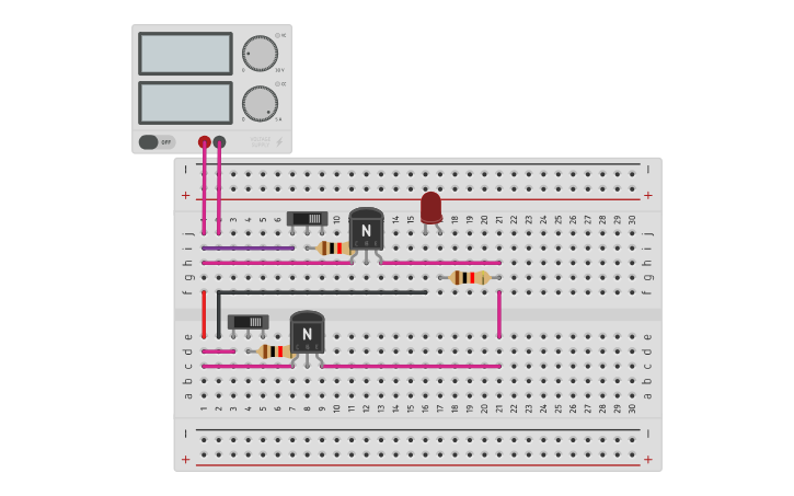 Circuit design OR - Tinkercad