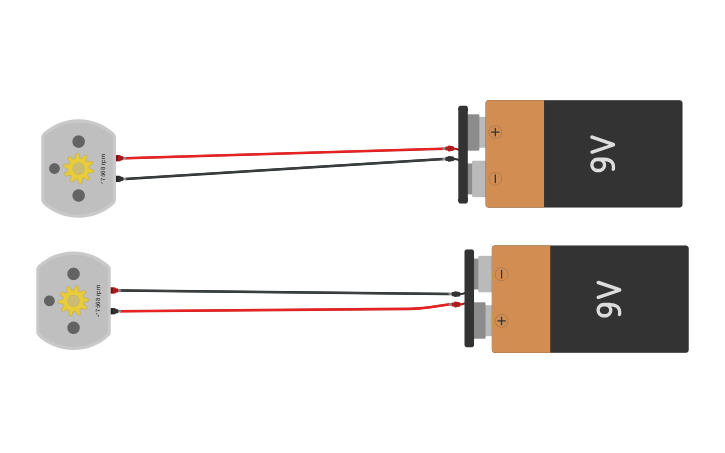 Simple Clockwork Motor Circuit design motor clock-wise and anticlock wise - Tinkercad