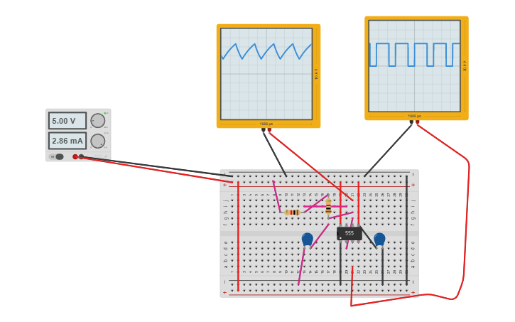 Circuit design 555 timer ic - Tinkercad