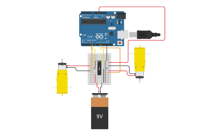 Circuit design l293D motor driver - Tinkercad