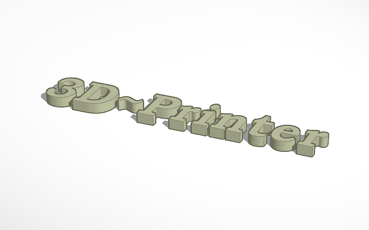 3D design 3D-Printer Tekst - Tinkercad