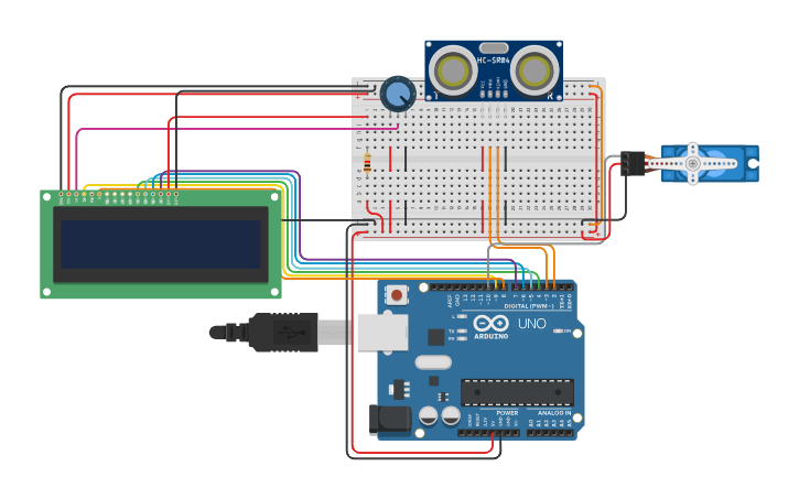 Circuit design Water Level Monitoring System - Tinkercad