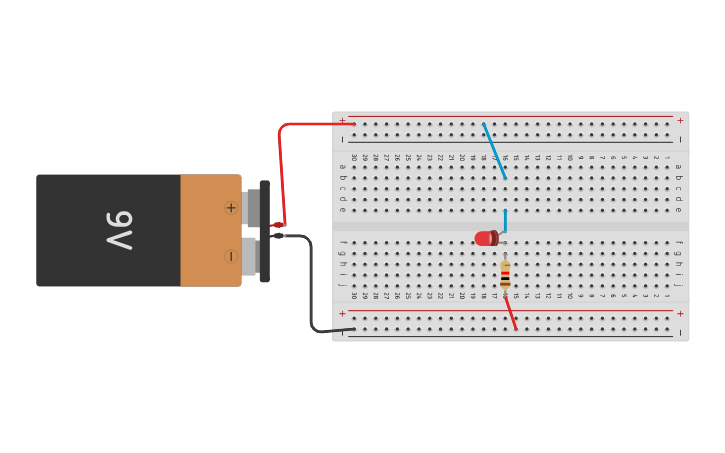 Circuit design activity numbers 4.1 basic circuits led on . - Tinkercad