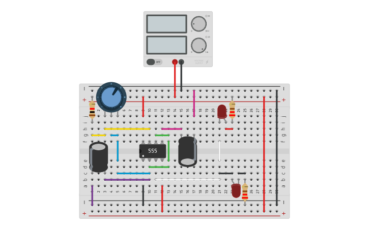 Circuit design TIMER 555 - Tinkercad