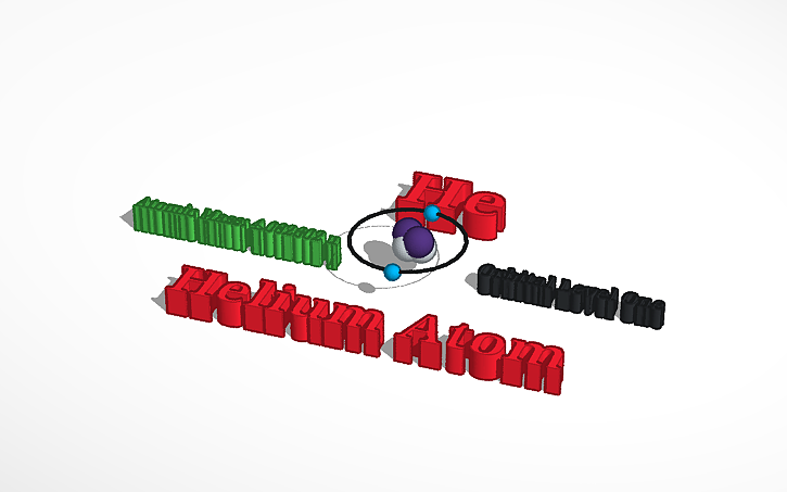 3D design Helium Atom Model - Tinkercad