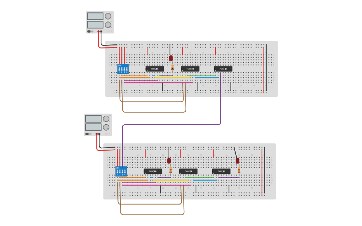 Circuit design 2 bit Adder Circuit 239119 - Tinkercad