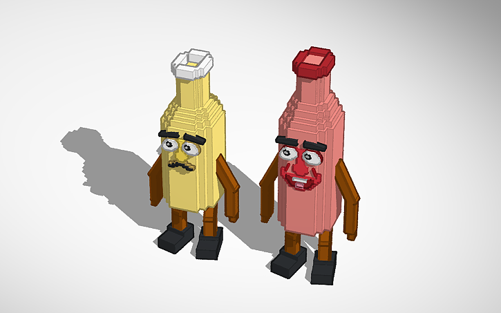 3D design Ketchuru and Musturu Brainrot - Tinkercad