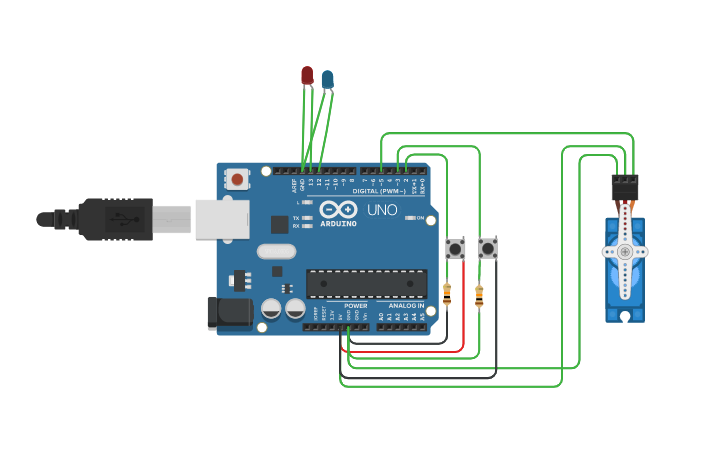 Circuit design Botones - Tinkercad