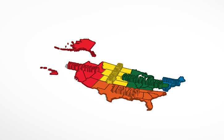 3D design usa map - Tinkercad