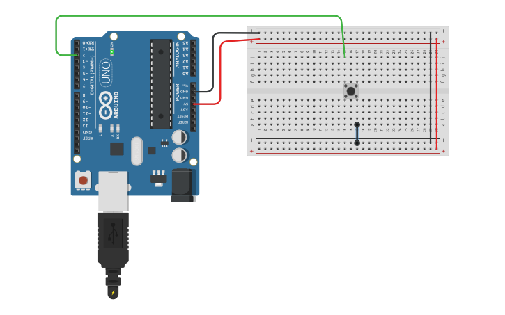 Circuit design Exercise 2 : Internal Pull-up Resistor - Tinkercad
