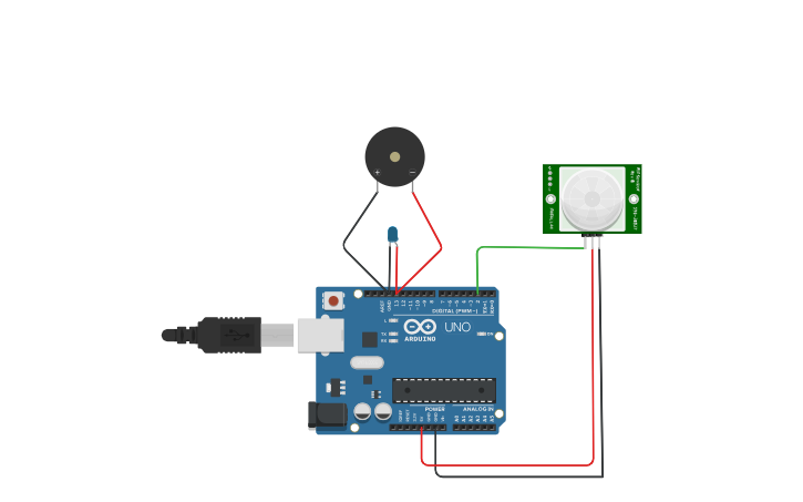 Circuit design Object Detection System - Tinkercad