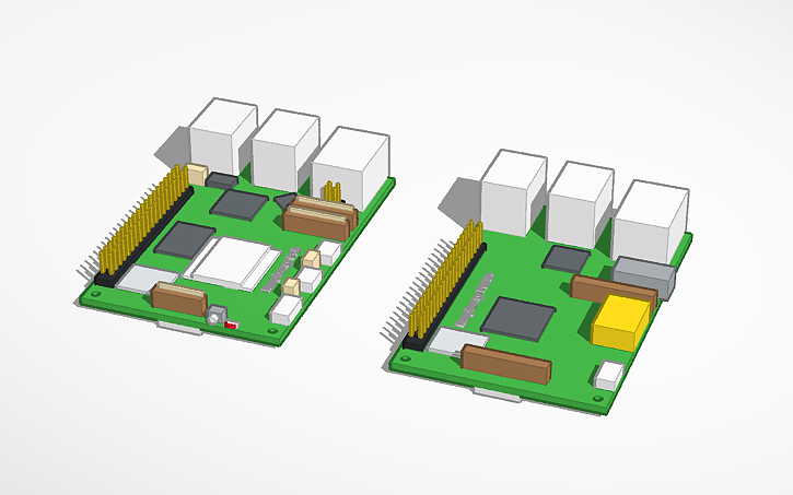 Raspberry Pi Cad/design 3D design Raspberry Pi 3B+ 5 - Tinkercad