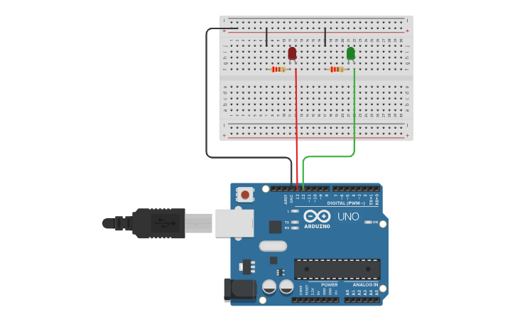 Circuit design practica 2 arduino - Tinkercad