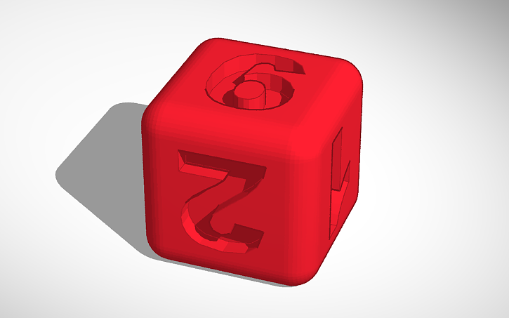 3D design A cube with numbers on it - Tinkercad