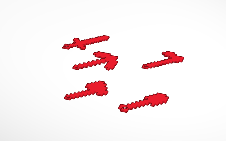 3D design Minecraft tools print. - Tinkercad