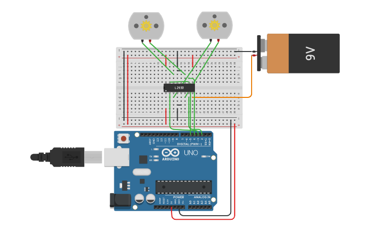 Circuit design motor - Tinkercad