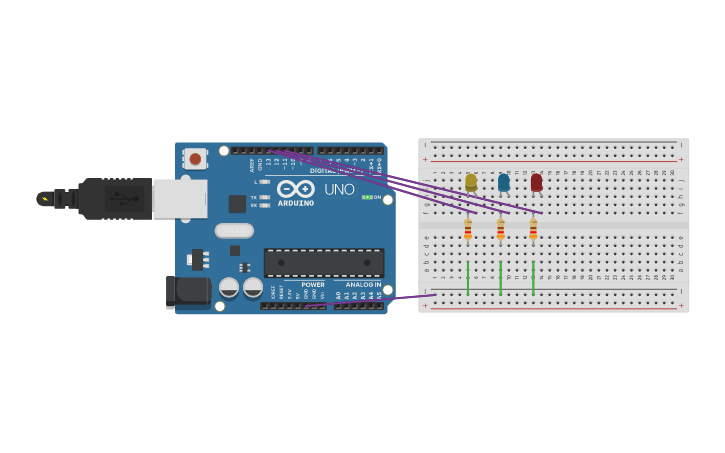 Circuit design prender led - Tinkercad
