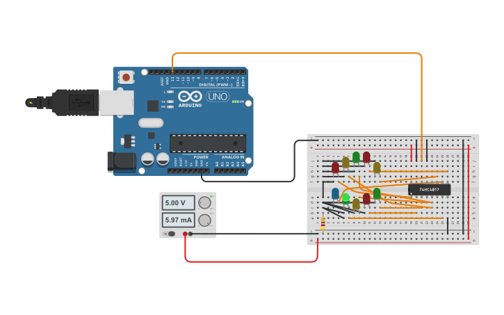 Circuit design Stress Relieving Led Chasing Game By Bitan - Tinkercad