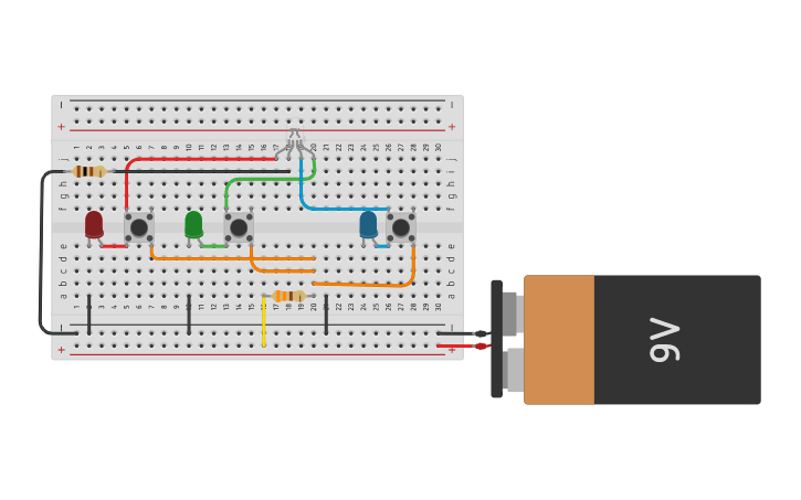 Circuit design RGB Led - Tinkercad