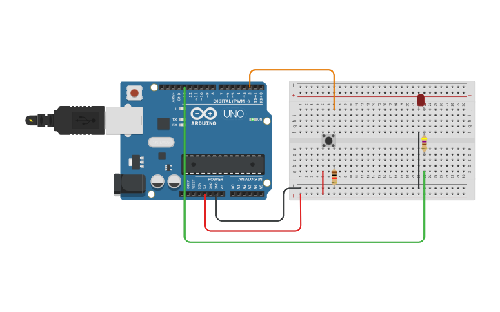 Circuit design Robótica Push Button - Tinkercad