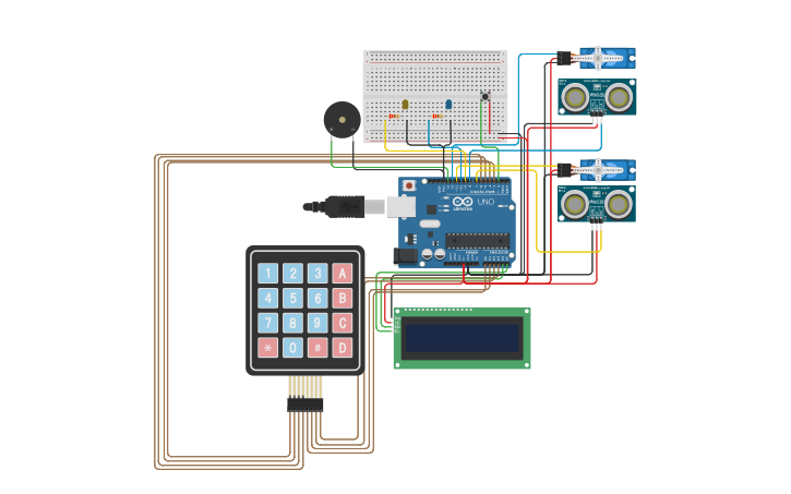 Circuit design Simulasi Smart Locker - Tinkercad