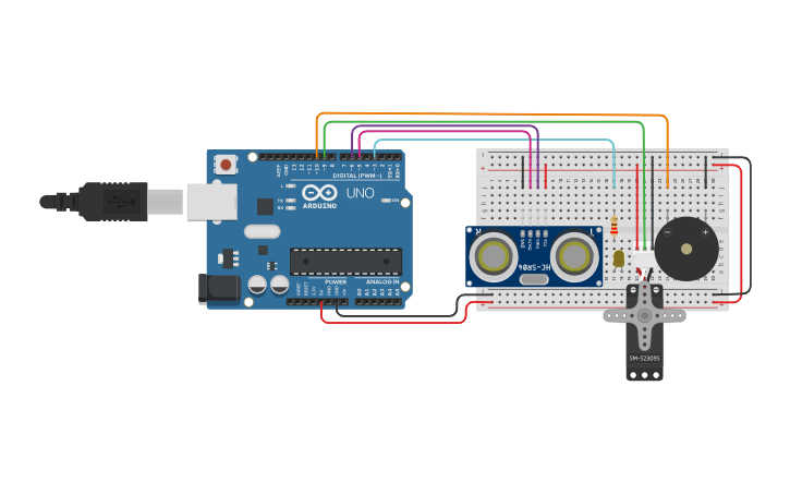 Circuit design Servo Motor - Tinkercad
