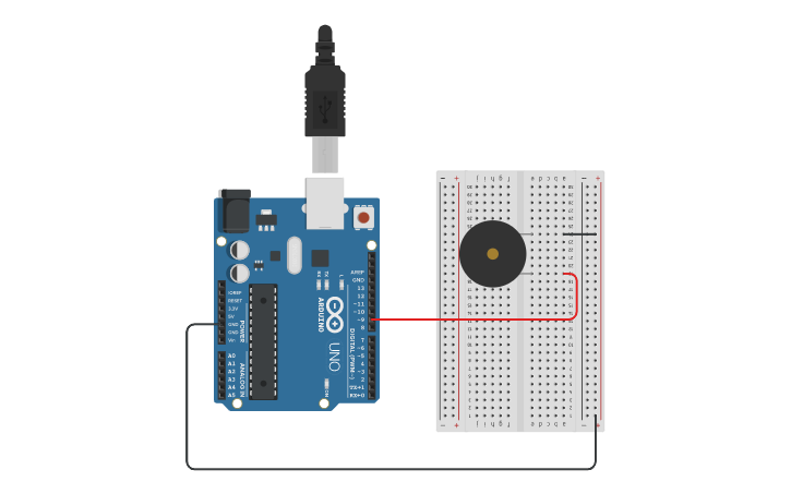 Circuit design Buzzer com Arduino - Tinkercad