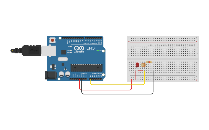 Circuit design Light Sensor - Tinkercad