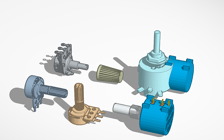 3D design potentiometer Resistor rezistor variable - Tinkercad