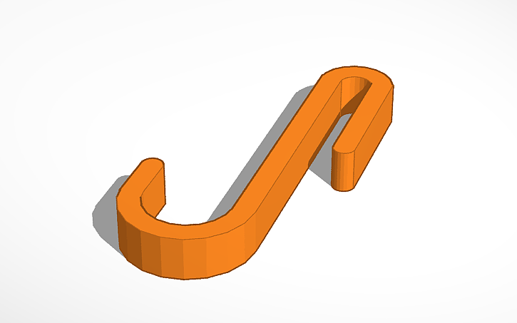 3D design wireframe rack S-hooks - Tinkercad
