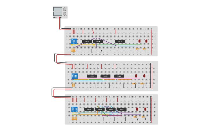 Circuit design Álgebra Booleana - Tinkercad