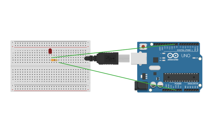 Circuit design LED blinking - Tinkercad