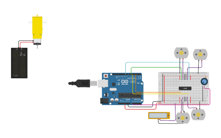 Circuit design ROBOTIC CAR with arduino - Tinkercad
