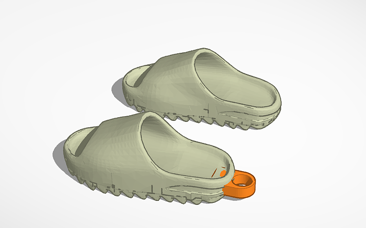 3D design Yeezy slides keychain - Tinkercad