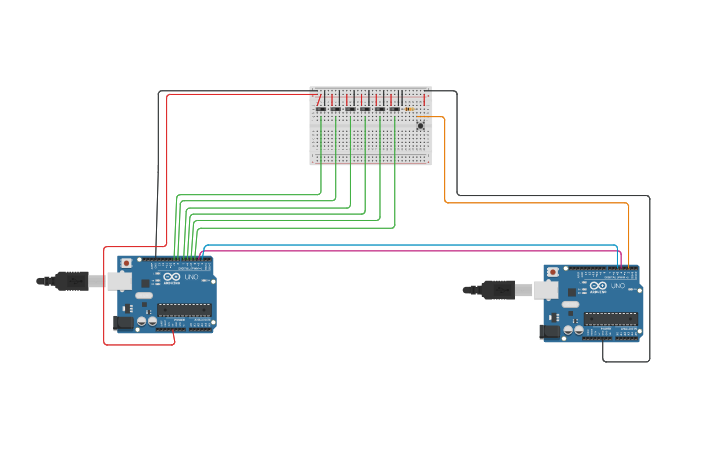 Circuit design Modbus - Tinkercad