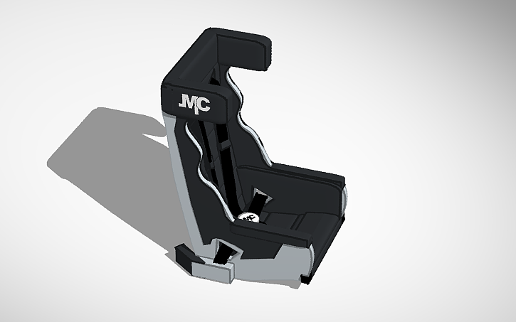 3D design MC 5 point harness racing seat - Tinkercad