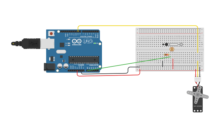 Circuit design Servo Motor - Tinkercad