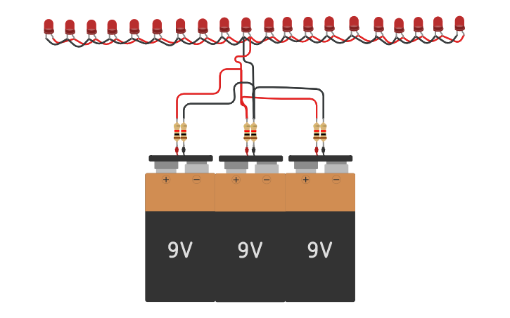 Circuit design LED Lights - Tinkercad