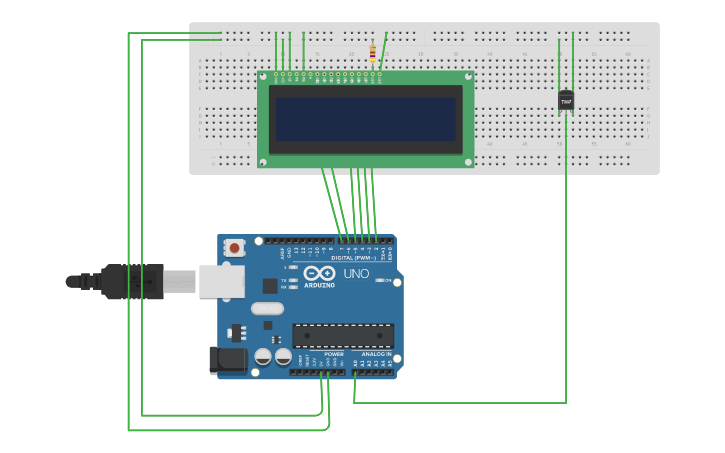 Circuit design LM35 - Tinkercad