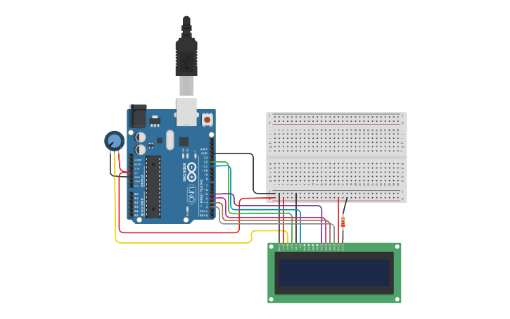 Circuit design lcd - Tinkercad