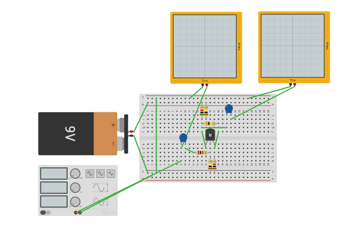 Circuit design Transistor Amplificador - Tinkercad
