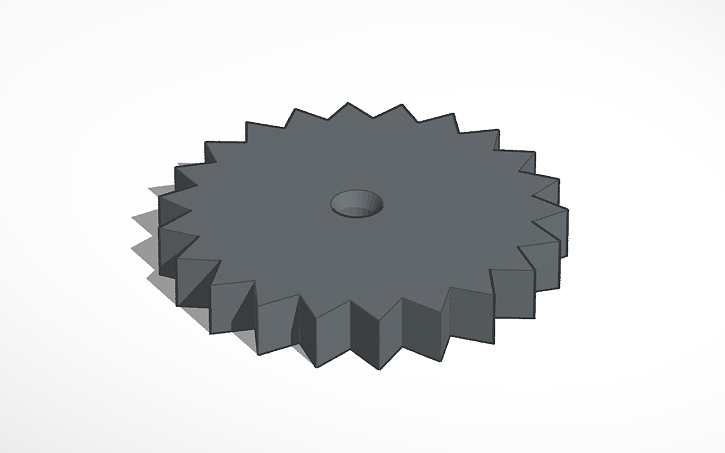 3D design roue crantée - Tinkercad